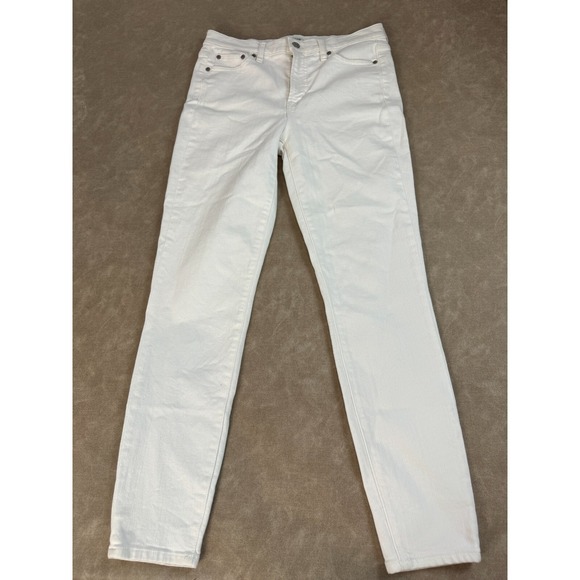 J.CREW Denim - J. Crew Womens G1975 10" Highest-Rise Skinny Stretch Pocket White Denim Jeans 28